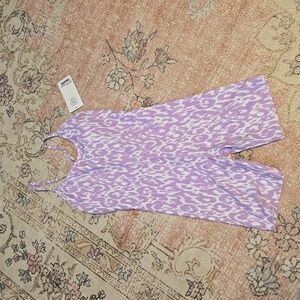 SAGE COLLECTIVE Lavender and White Leopard One Piece Short Unitard Size XS